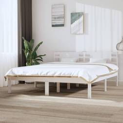 vidaXL Estructura De Cama Maciza De Pino 160x200 cm - Blanco