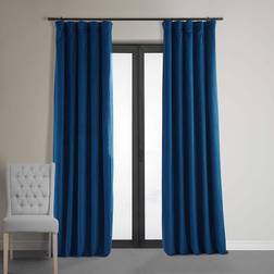 Exclusive Fabrics & Furnishings Union Blue Velvet Rod Pocket Blackout 127x