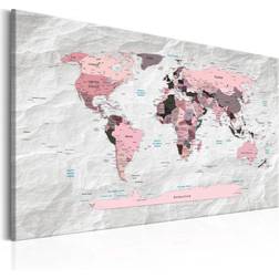 Artgeist World Map: Pink Continents Tavla