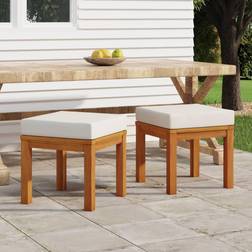 vidaXL Tabourets De Jardin Et Coussins 2 pcs 40x40x42 cm Acacia Solide