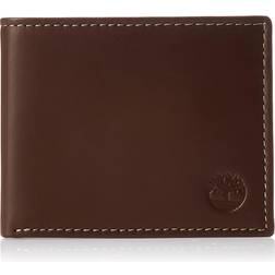 Timberland Mens Leather With Attached Flip Pocket Bi Fold Wallet - Brown