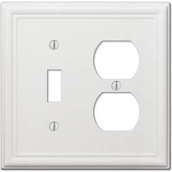 AMERELLE Ascher 2 Gang 1-Toggle and 1-Duplex Steel Wall Plate White