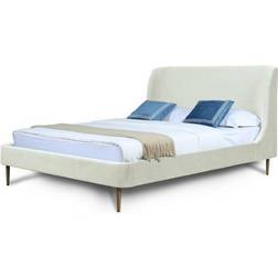 Manhattan Comfort Queen Heather Upholstered Bed Cream