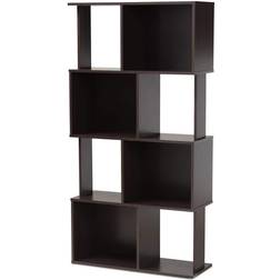 Baxton Studio 61.42" Riva Geometric Book Shelf