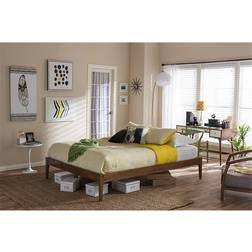 Baxton Studio King Bentley Mid-Century Modern Bed Frame