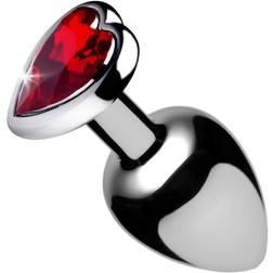 XR Brands Plug Anal Bijou Coeur Rouge S Argent