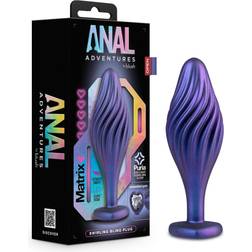 Blush Novelties Anal Adventures Matrix Swirling Bling Plug Sapphire in stock