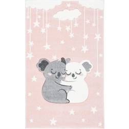 Safavieh Carousel Kids Hugging Koalas Area Rug Pink/White 2