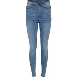 Noisy May Callie High Waist Skinny Fit Jeans - Light Blue Denim