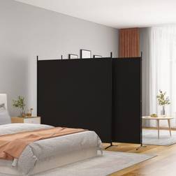 vidaXL Divisor De 3 Paneles De Tela Negro 525x180 cm Biombo