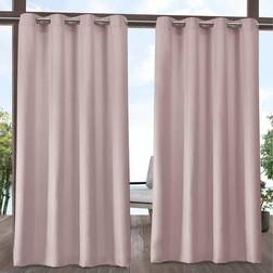 Exclusive Home Cabana Solid GT Indoor Outdoor Light Filtering Grommet Top 54x96 Blush
