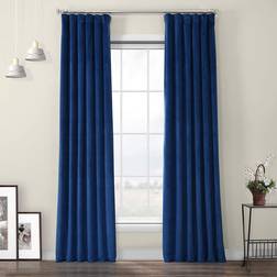 Exclusive Fabrics & Furnishings Half Price Drapes Heritage Plush Velvet Curtains 50 x 108 1 Panel Pisces Blue