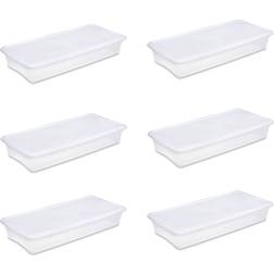 Sterilite 41 Qt. Under Bed Latch Tote Storage Box 10.2gal 6pcs
