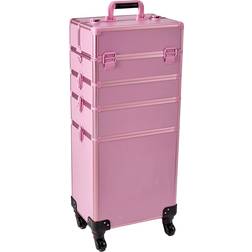 Train Case Rolling 5-in-1 Makeup Traveling Case Trolley