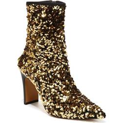 Franco Sarto Avana Booties Women's Shoes Gold Sequin 6.5M