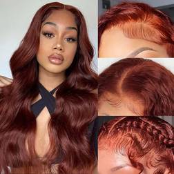 Vodari 13x4 HD Body Wave Lace Front Wigs 22 inch Reddish brown