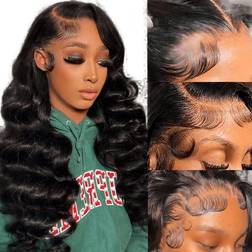 Yelhadu 13x4 Body Wave Lace Front Wigs 22 inch Natural Black