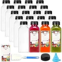 SUPERLELE Empty Plastic Juice Bottles Kitchen Storage 12fl oz 20