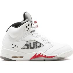 Nike Supreme x Air Jordan 5 Retro M - White/Fire Red/Black