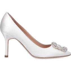 Manolo Blahnik Hangisi 70 Satin - White