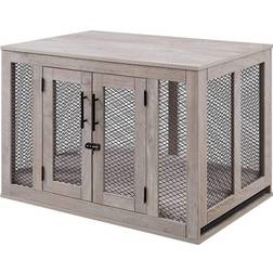 Unipaws Furniture Style Dog Crate with Cushion Medium 60.2x66.5cm