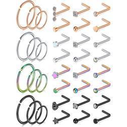 Modrsa Nose Rings - Multicolour (36pcs)