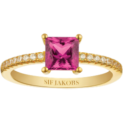 Sif Jakobs Ellera Quadrato Ring - Gold/Pink/Transparent