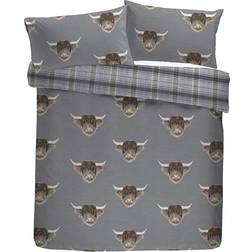 Fusion Highland Cow Duvet Cover Yellow, Grey (200x200cm)