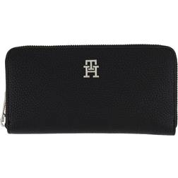 Tommy Hilfiger Large Zip-Around Monogram Wallet - BLACK One