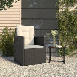 vidaXL Fauteuil De Jardin Avec Coussins Noir Résine Tressée Black