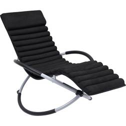 vidaXL Chaise Longue d'Extérieur Pliable de Patio Terrasse Arrière-cour Acier Noir