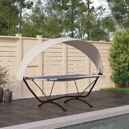 vidaXL Outdoor Lounge Bed with Canopy Steel and Oxford Fabric