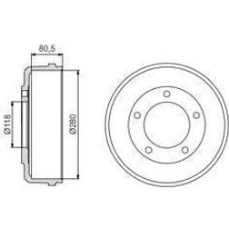 Bosch 0 986 477 203 Tambor de Freno Eje Transit Mk5 Furgón