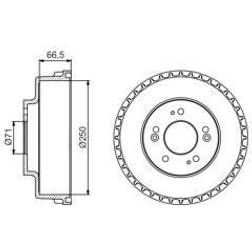 Bosch 0 986 477 228 Tambor de Freno 294 Eje Trasero