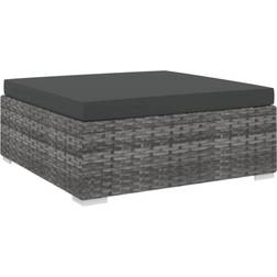 vidaXL Poggiapiedi Modulare 1 pz Cuscino in Polyrattan Grigio