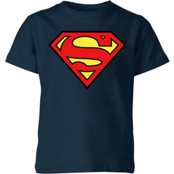 DC Comics Kid's Justice League Superman Logo T-shirt - Navy