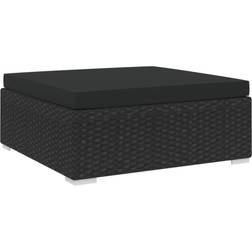 vidaXL Poggiapiedi Modulare 1 pz Con Cuscino in Polyrattan Nero