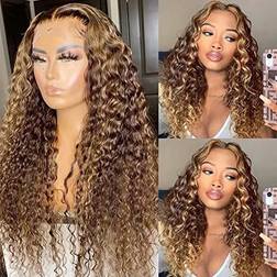 Pizazz 13x4 Deep Wave Lace Frontal Wigs 26 inch Blonde