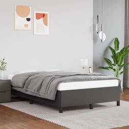 vidaXL Estructura De Cama Sin Colchón Cuero Sintético Gris 120x200 cm