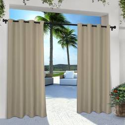 Exclusive Home Set of 2 120"x54" Solid Cabana Grommet Top