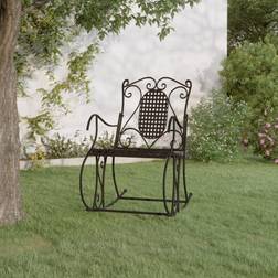 vidaXL Rocking 84 cm Black Steel Garden Bench