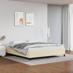 vidaXL Estructura De Cama Sin Colchón Cuero Sintético Crema 180x200 cm