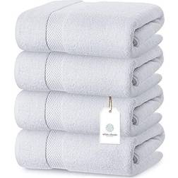 White Classic Luxury Bath Towel Red, Pink, Blue, Green, Grey, Beige, Brown, White, Black, Silver (137.2x68.6cm)
