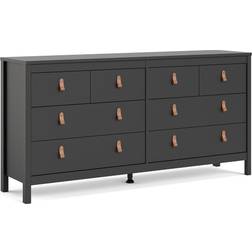 Furniture To Go Madrid Double Matt Black Chest of Drawer 159.4x79.8cm