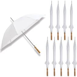 48 in. White Manual Open Wedding Umbrella (10-Pack)