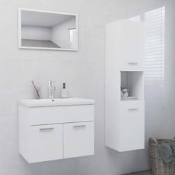 vidaXL Set Mobili Da Bagno Bianco In Truciolato