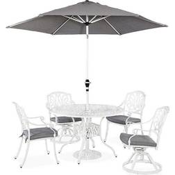 Homestyles Capri White Umbrella Patio Dining Set