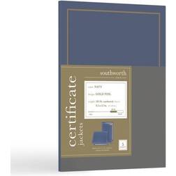 Southworthï¿½ Certificate Jackets, Navy/Gold Foil Border, Pack Of 5