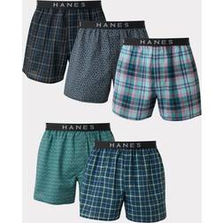 Hanes Ultimate Men's 5-Pack Yarn Dye Exposed Waistband Boxer - Assorted Plaid