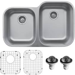 Karran U-6040L PK1 Undermount Double Bowl Kitchen Kit